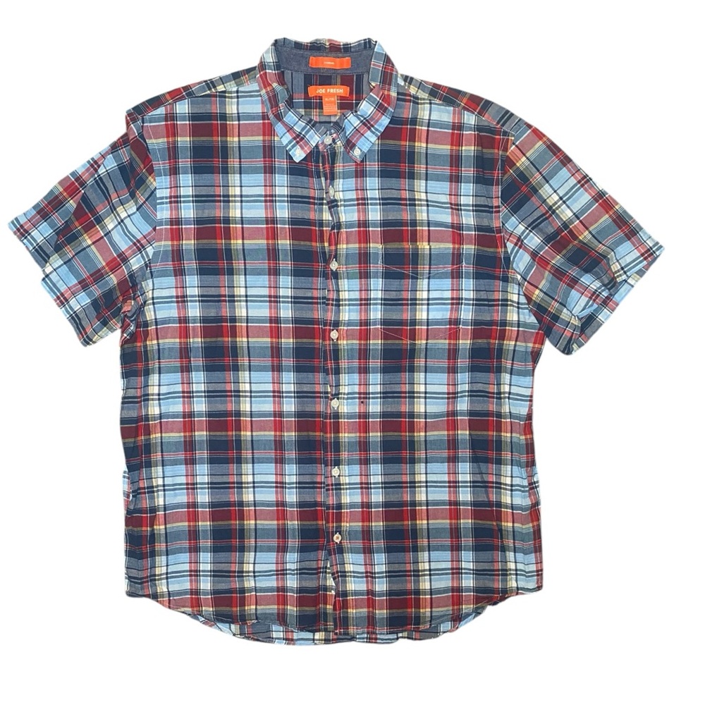 Joe Fresh Short Sleeve Plaid Button Down